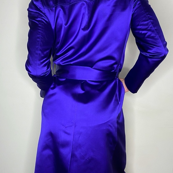 TOM FORD for GUCCI Indigo Blue Satin Trench Coat - Picture 6 of 13